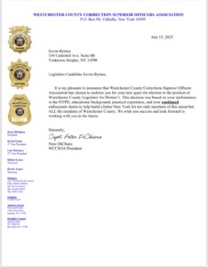 Endorsement of the Westchester County Correction Superior Officers Association
